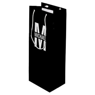 Personalised Monogram and Name Wine Gift Bag