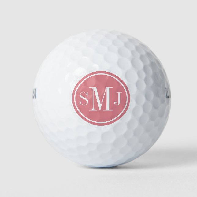 Personalised Monogram and Strawberry Ice Frame Golf Balls (Front)