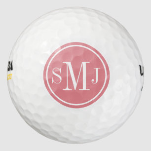 Personalised Monogram and Strawberry Ice Frame Golf Balls