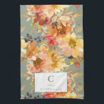 Personalised Monogram Autumn Fall Floral Earthy Tea Towel<br><div class="desc">Bring the warm beauty of fall into your home with this elegant autumn floral kitchen towel. Designed with hand-painted watercolor flowers in rich earthy tones, this towel adds a sophisticated and cosy touch to any kitchen. The monogram detail offers a classic personalised look, making it perfect for home décor, seasonal...</div>