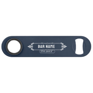 Personalised Monogram Bar Name,Date Deep Blue