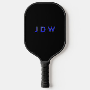 Personalised Monogram Black and Blue Pickleball Paddle