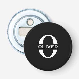 Personalised Monogram Black And White Name Bottle Opener