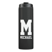Personalised monogram black Thermal Tumbler bottle