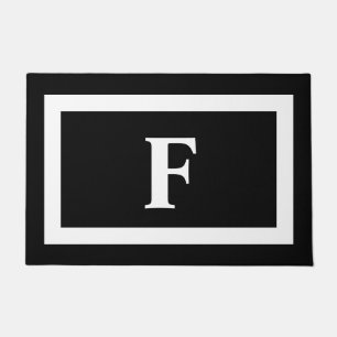 Personalised Monogram Black White Doormat