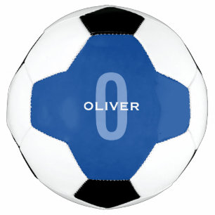 Personalised Monogram Blue White Name Soccer Ball
