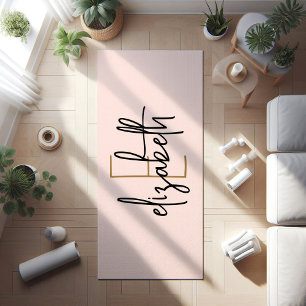 Personalised Monogram Blush Pink Yoga Mat