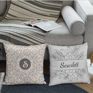 Personalised Monogram Boho  mystic style Cushion