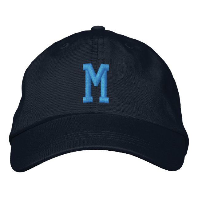 Personalised Monogram Bold Initial Embroidered Hat (Front)