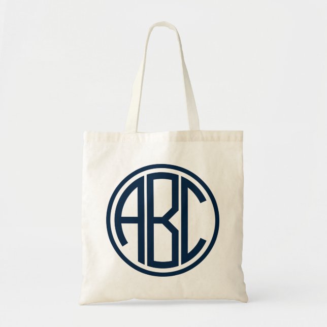 Personalised Monogram Canvas Tote Bag (Front)
