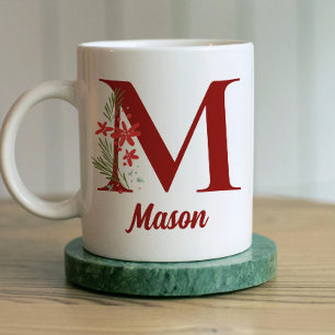 Personalised Monogram Christmas Hot Chocolate Coffee Mug