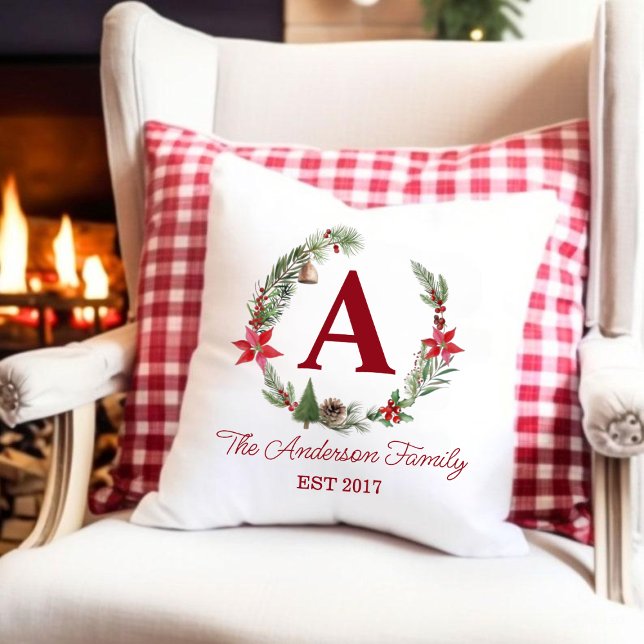 Personalised Monogram Christmas Pillow (Creator Uploaded)