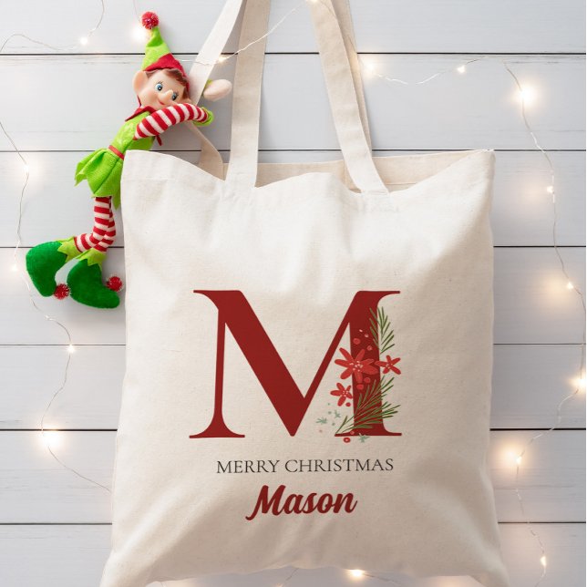 Personalised Monogram Christmas Present Tote Bag (Creator Uploaded)
