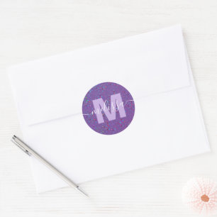 Personalised Monogram  Classic Round Sticker