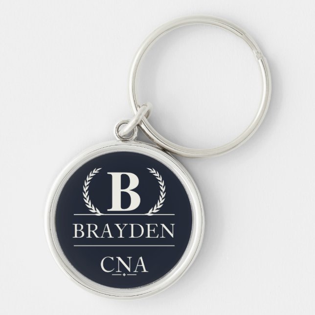 Personalised Monogram CNA Gift Key Ring (Front)