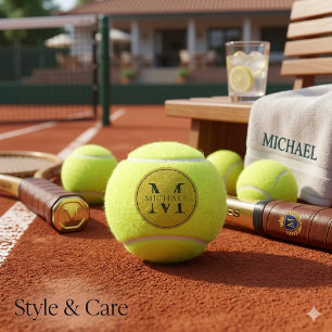 Personalised Monogram Custom Initial Design Tennis Balls