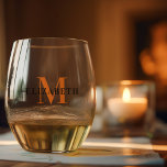 Personalised Monogram Custom Initial Name Elegant Stemless Wine Glass<br><div class="desc">Create your own Personalised Monogram Custom Initial Name Elegant Stemless Wine Glass perfect gift for her,  dad,  mum. This is the perfect gift for father on the occasions of "Father's Day" and unique gift for mama on mother's day. Best for Christmas gift and amazing gift on Happy New Year.</div>