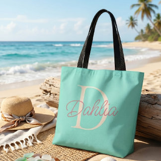 Personalised Monogram Custom Name Initial Travel Tote Bag