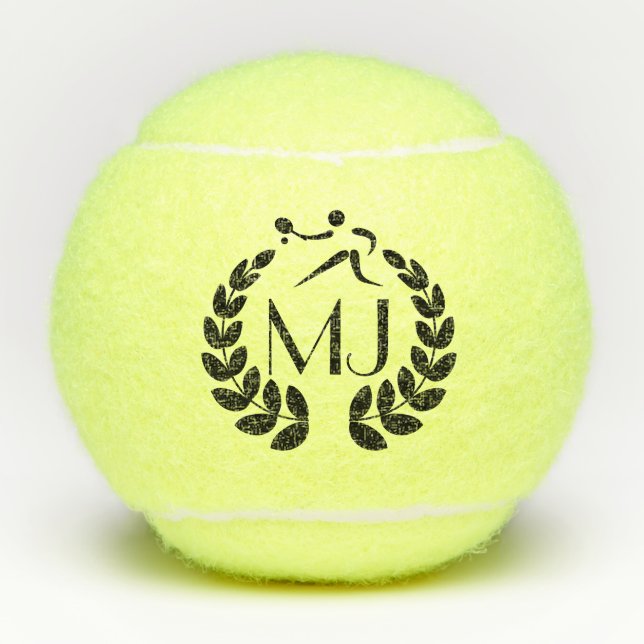 Personalised Monogram Custom Yellow Tennis Balls (Front)