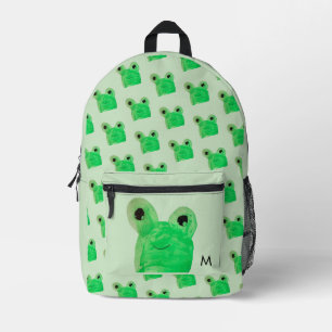 Personalised Monogram Cute frog Printed Backpack