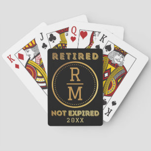 Personalised Monogram Date Retirement Favour Guest Playing Cards