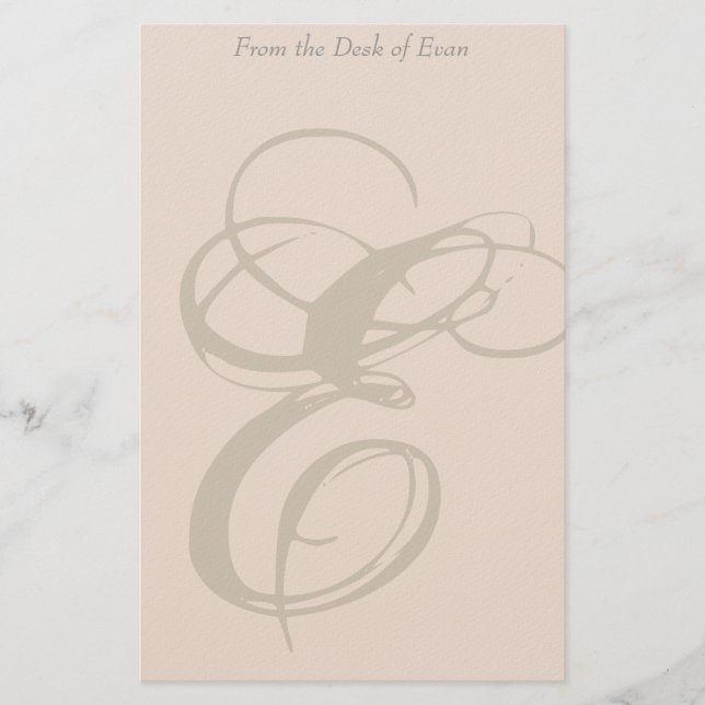 Personalised Monogram E Stationery (Front)