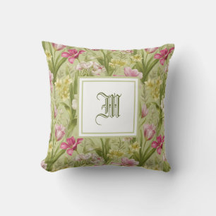 Personalised Monogram - Elegant Modern Floral Cushion