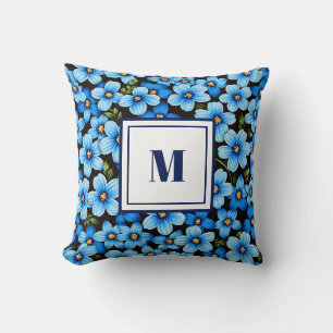 Personalised Monogram – Elegant Modern Floral Cushion