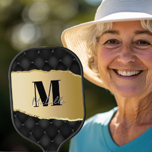 Personalised Monogram Elegant Script Name  Pickleball Paddle