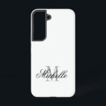 Personalised monogram elegant script typography samsung galaxy case<br><div class="desc">Personalised monogram elegant script typography samsung galaxy s22 case. Custom phone cover with stylish script typography for name. Add your own name initial letter. Classy template design for men women and kids. Make your own unique gift for him or her. Classy casing for smartphones. Also available for Iphone and other...</div>