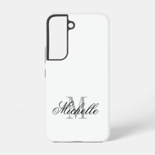 Personalised monogram elegant script typography samsung galaxy case