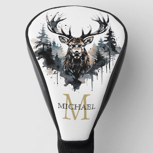 Personalised Monogram Elk Forest Golf Head Cover