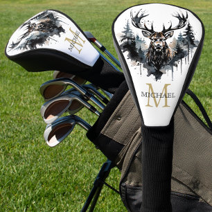 Personalised Monogram Elk Forest Golf Head Cover
