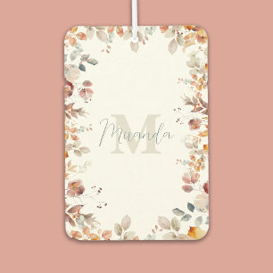 Personalised Monogram Floral Car Air Freshener