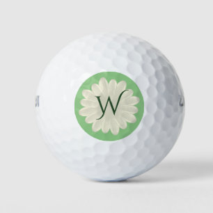 Personalised Monogram Floral Daisy Golf Balls