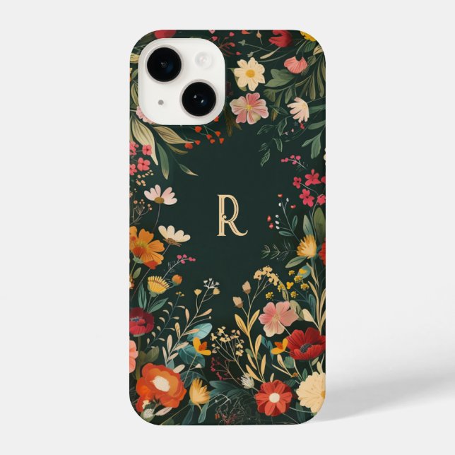 Personalised monogram floral phone case (Back)
