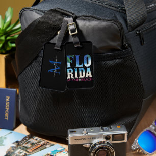 Personalised Monogram Florida, Miami Beach Luggage Tag