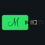 Personalised Monogram Fluorescent Yellow Luggage Tag<br><div class="desc">This design was created through digital art. It may be personalised by clicking the customise button and changing the colour, adding a name, initials or your favourite words. Contact me at colorflowcreations@gmail.com if you with to have this design on another product. Purchase my original abstract acrylic painting for sale at...</div>