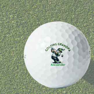 Personalised Monogram Gnome Golfing Grandpa Golf Balls
