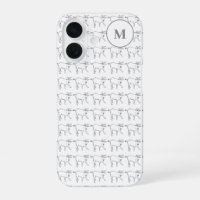 Personalised Monogram Goat Black & White Line Art