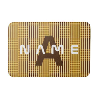 Personalised Monogram Gold Luxury Elegant Abstract Bath Mat