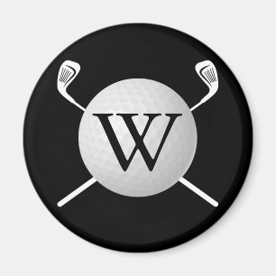 Personalised Monogram Golf Ball Clubs Magnet