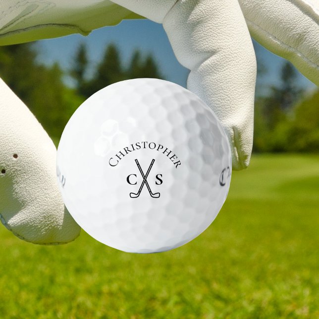 Personalised Monogram Golf Balls (Custom golf balls with monogram initials and name. Perfect personalized gift for any golfer.)