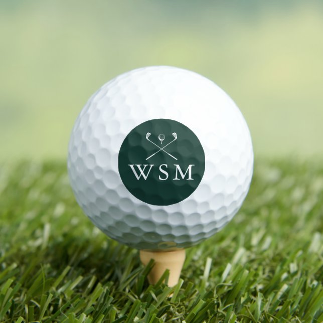 Personalised Monogram Golf Clubs Green Balls (Insitu Tee)