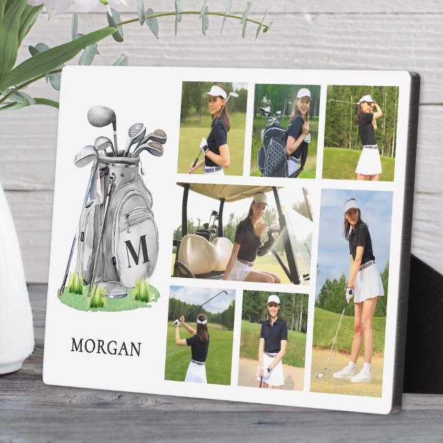 Personalised Monogram Golf Photo Collage Plaque (Personalized Monogram Golf Photo Collage plaque)