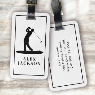 Personalised Monogram Golfer Add Your Logo Luggage Tag