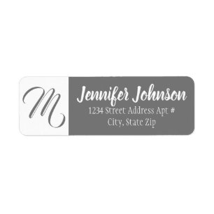Personalised Monogram Grey Return Address Envelope