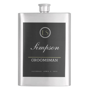 Personalised Monogram Groomsman Gift Hip Flask