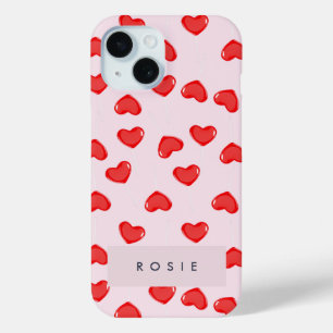 Personalised Monogram Heart Lolipop Valentines iPhone 15 Case