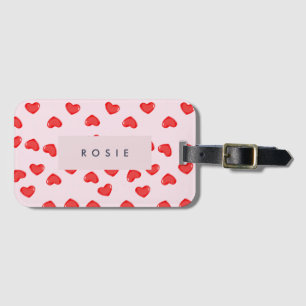 Personalised Monogram Heart Lolipop Valentines Luggage Tag